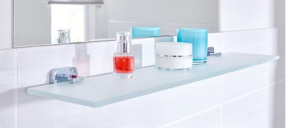 bethroom glass shelf