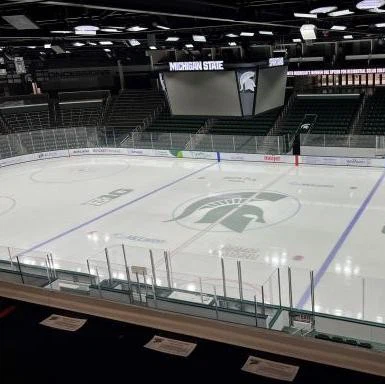 Tempered glass rink shield