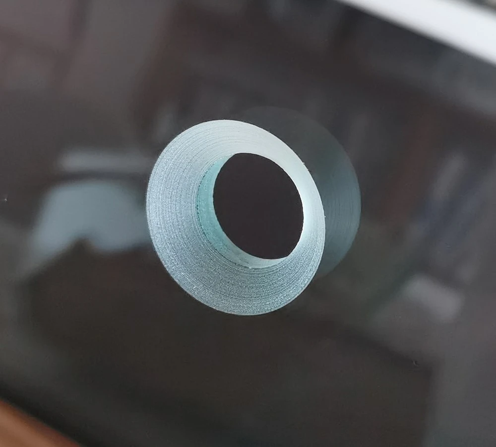 padel glass countersunk hole padel glass countersunk hole