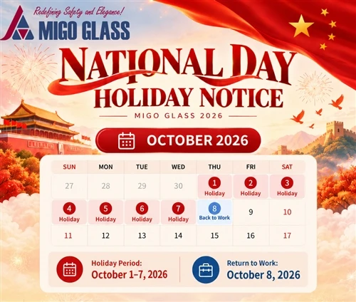 MIGO Glass 2026 Çin Ulusal Günü Tatil Bildirimi